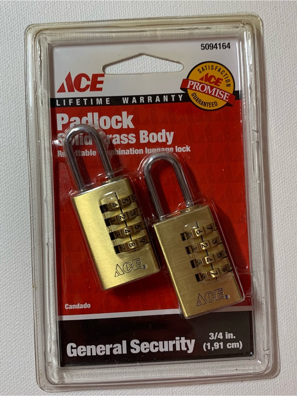 Brand new Ace padlock slid brass body set of 2